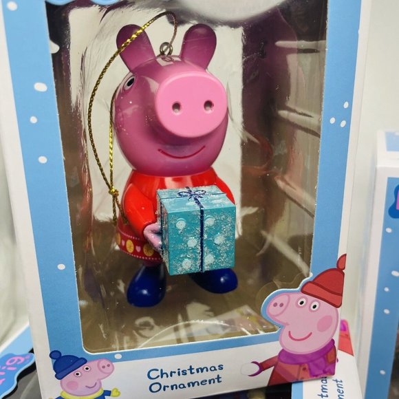 3 Peppa Pig Winter Santa Present Holiday Christmas Gift Ornament Kurt Adler Lot - Picture 9 of 15
